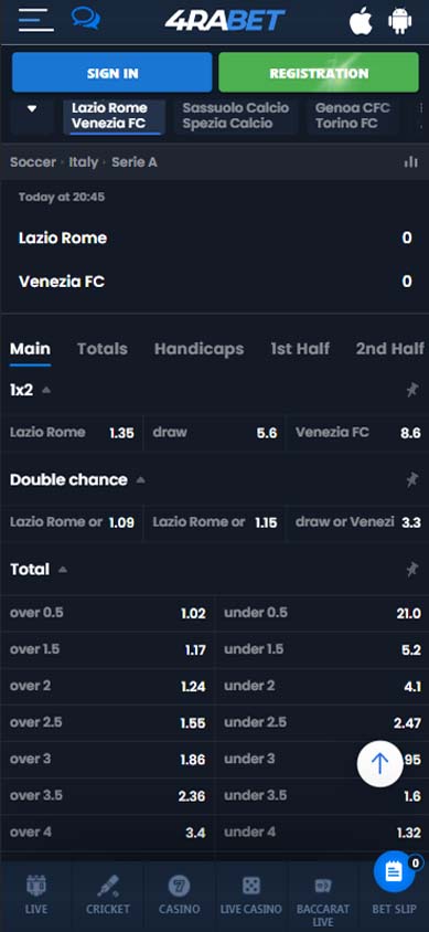 4rabet particular football event.