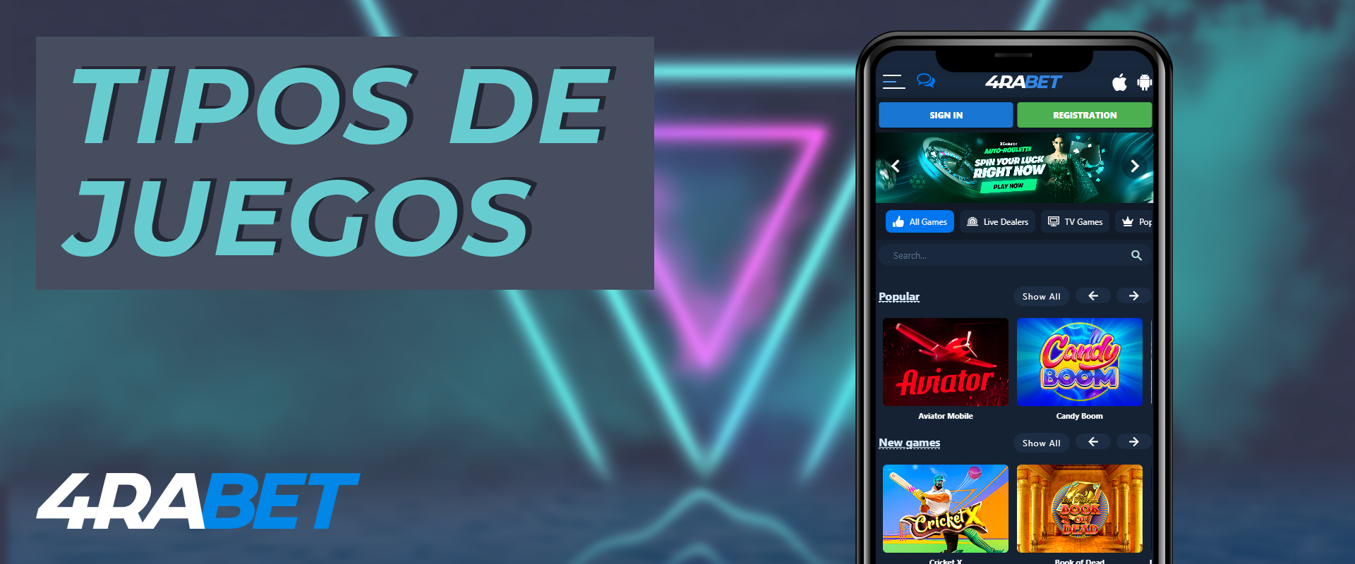 Qué tipos de juegos están disponibles en 4rabet